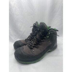 ECCO BIOM Natural Motion Gore-Tex Hiking Boots Men's Size 41 Gray Green Lace Up